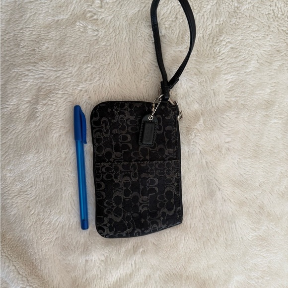Coach Black and Gray Signature Wristlet - Picture 1 of 3